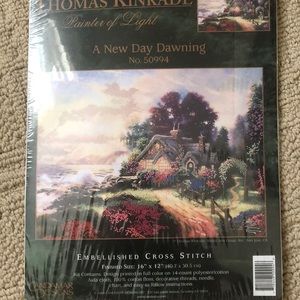 New Thomas Kinkade Embellished Cross Stitch Kit